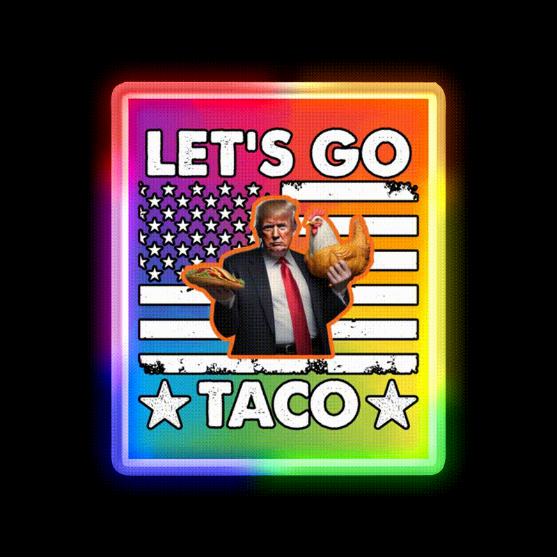 Lets Go Taco Led Neon Sign Mexican Food Sign Mexican Bar Rgb Color - LED neon sign close-up detail