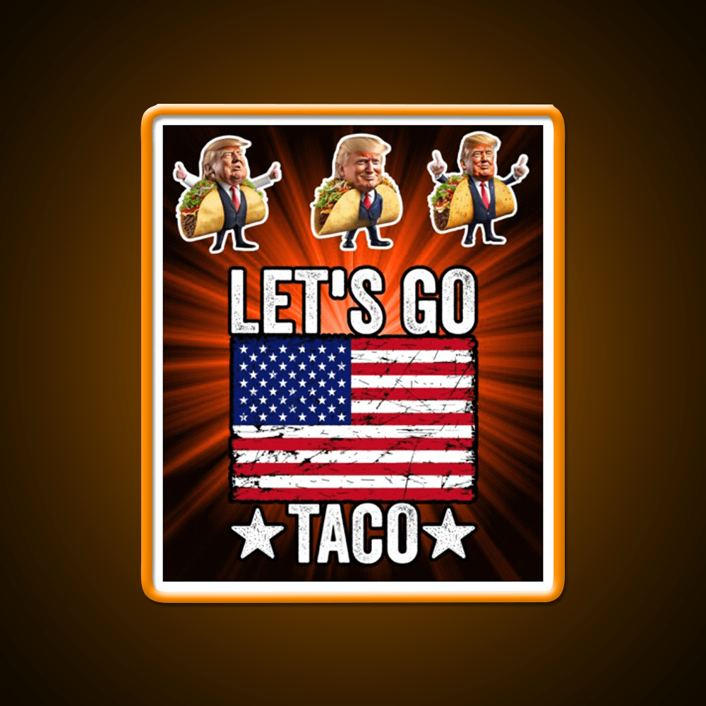 Lets Go Taco Led Neon Sign Mexican Food Sign Restaurant Decor Rgb Color - Shineneon