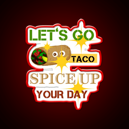 Lets Go Taco Led Neon Sign Mexican Food Sign Taco Business Rgb Color - Shineneon