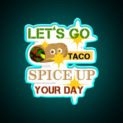 Lets Go Taco Led Neon Sign Mexican Food Sign Taco Business Rgb Color - Shineneon