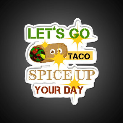 Lets Go Taco Led Neon Sign Mexican Food Sign Taco Business Rgb Color - Shineneon