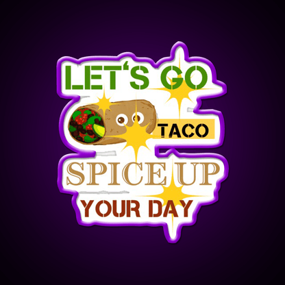 Lets Go Taco Led Neon Sign Mexican Food Sign Taco Business Rgb Color - Shineneon