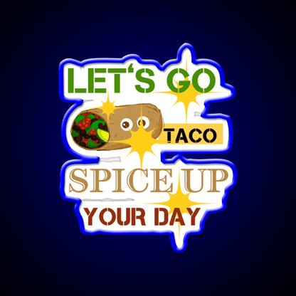 Lets Go Taco Led Neon Sign Mexican Food Sign Taco Business Rgb Color - Shineneon