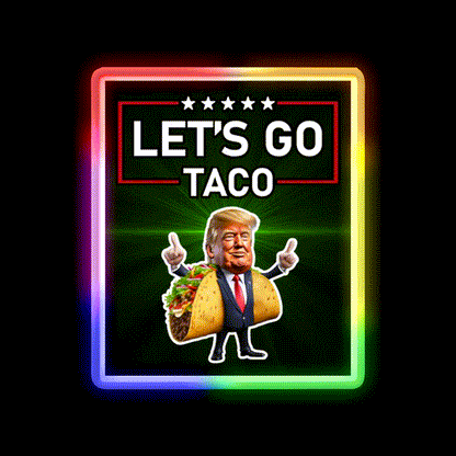 Lets Go Taco Led Neon Sign Mexican Food Sign Taco Fan Rgb Color - LED neon sign close-up detail