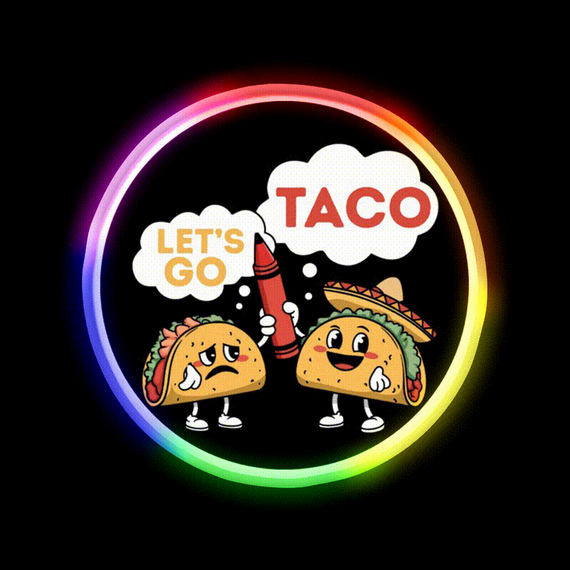 Lets Go Taco Led Neon Sign Mexican Food Sign Taco Fan Kitchen Sign Rgb Color - LED neon sign close-up detail