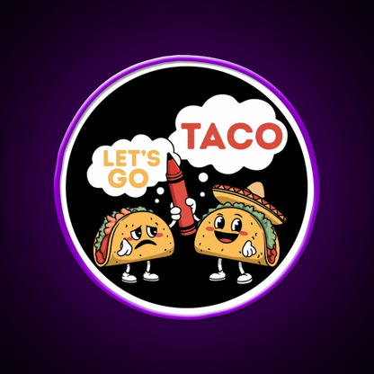Lets Go Taco Led Neon Sign Mexican Food Sign Taco Fan Kitchen Sign Rgb Color - Shineneon