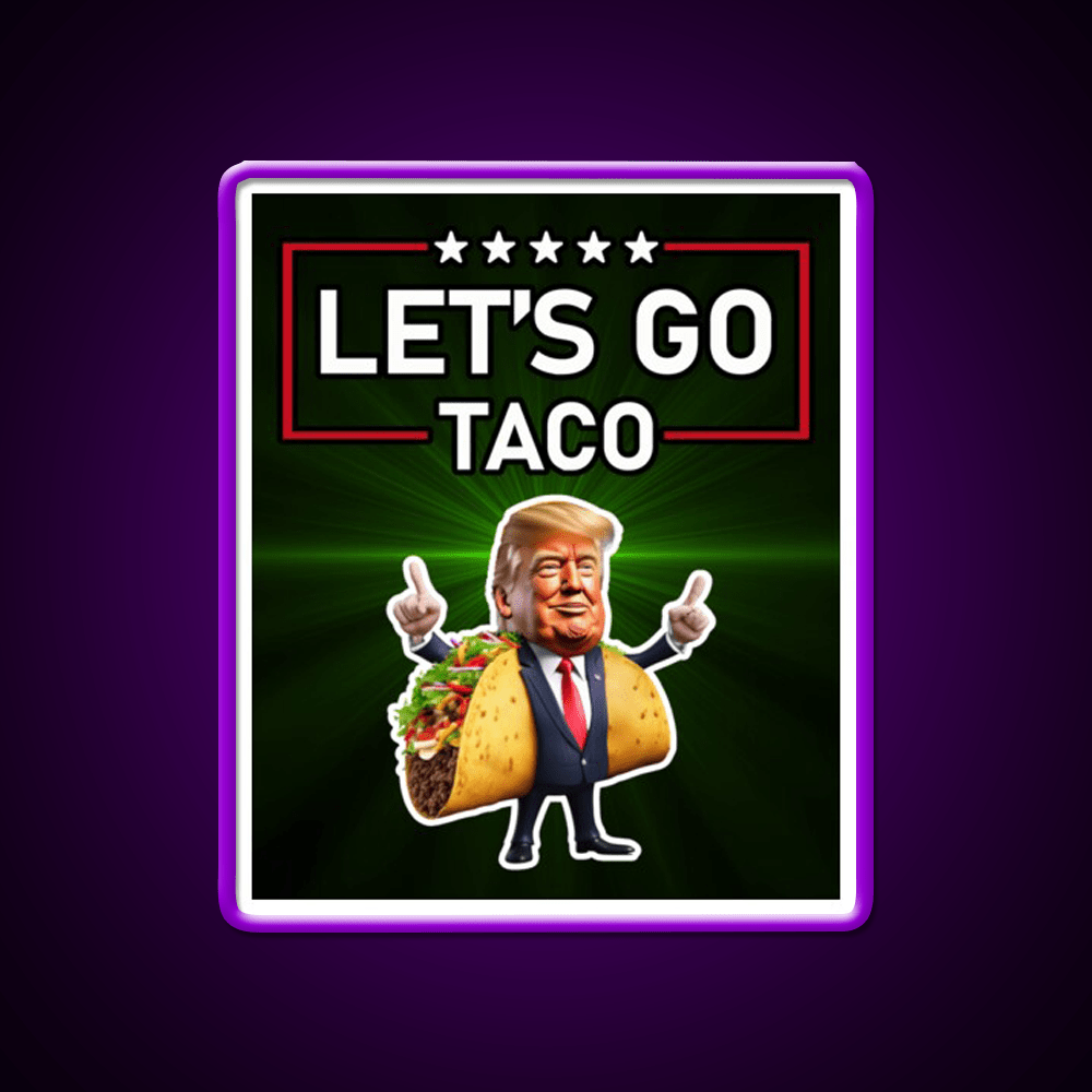 Lets Go Taco Led Neon Sign Mexican Food Sign Taco Fan Rgb Color - Shineneon