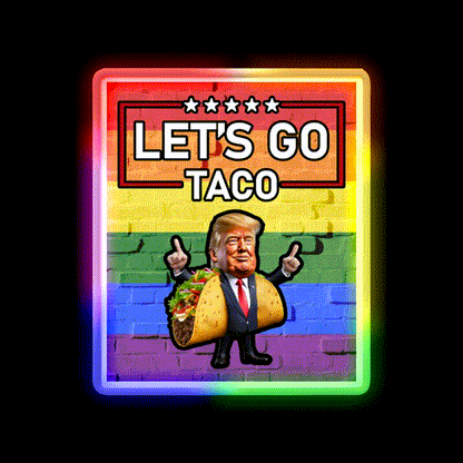 Lets Go Taco Led Neon Sign Mexican Food Sign Taco Led Wall Decor Rgb Color - LED neon sign close-up detail
