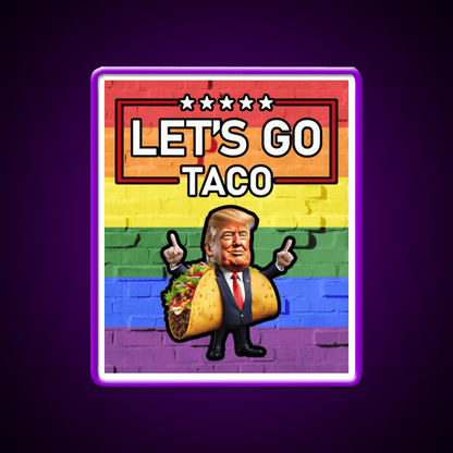 Lets Go Taco Led Neon Sign Mexican Food Sign Taco Led Wall Decor Rgb Color - Shineneon