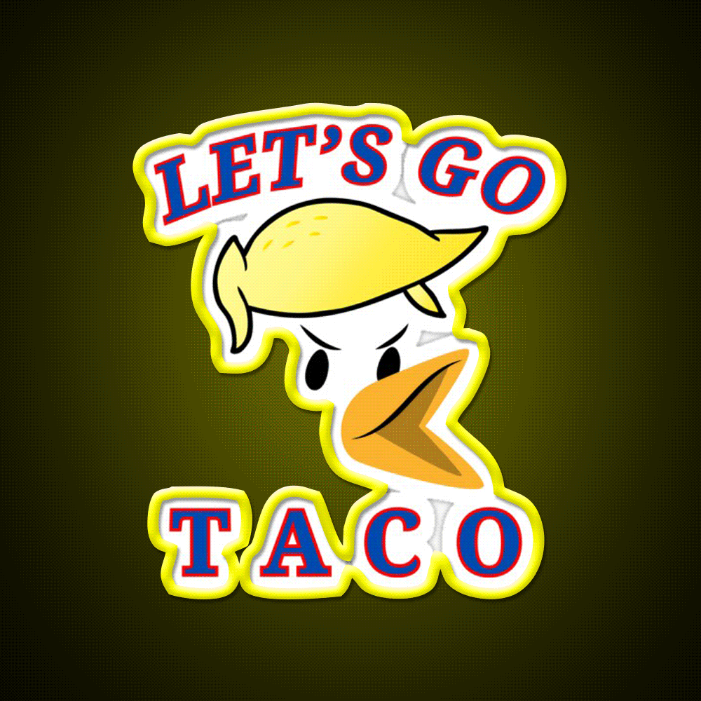 Lets Go Taco Led Neon Sign Mexican Food Sign Taco Light Kitchen Sign Rgb Color - Custom LED neon sign front view