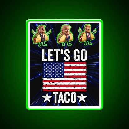 Lets Go Taco Led Neon Sign Mexican Food Sign Taco Light Rgb Color - Shineneon