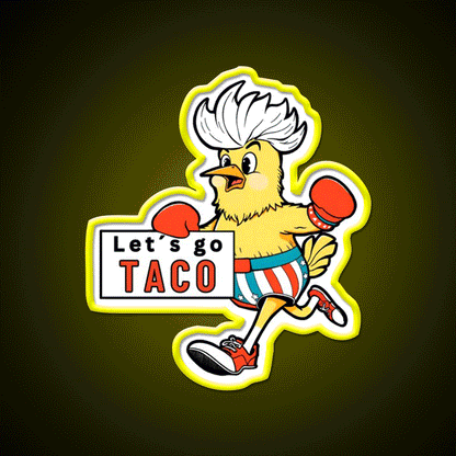Lets Go Taco Led Neon Sign Mexican Food Sign Taco Tuesday Setup Rgb Color - Custom LED neon sign front view