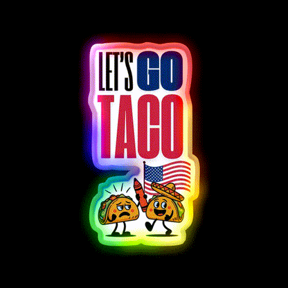 Lets Go Taco Led Neon Sign Mexican Food Sign Taqueria Neon Rgb Color - LED neon sign close-up detail
