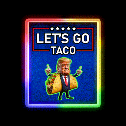 Lets Go Taco Led Neon Sign Mexican Food Sign Wall Art Rgb Color - LED neon sign close-up detail