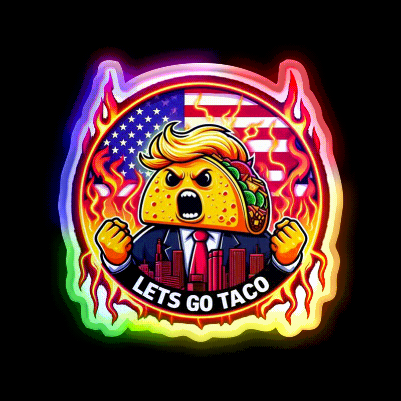 Lets Go Taco Led Neon Sign Mexican Food Sign Wall Decor Rgb Color - LED neon sign close-up detail