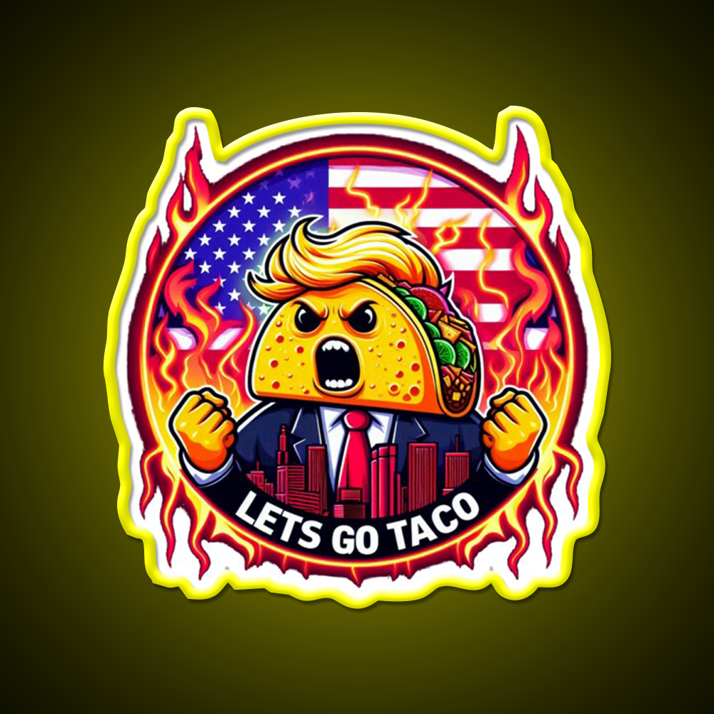 Lets Go Taco Led Neon Sign Mexican Food Sign Wall Decor Rgb Color - Shineneon