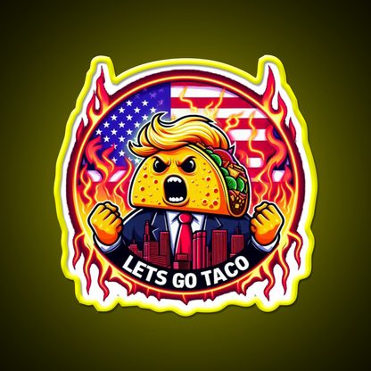 Lets Go Taco Led Neon Sign Mexican Food Sign Wall Decor Rgb Color - Shineneon