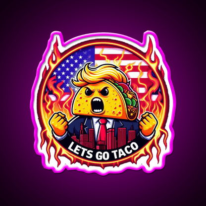 Lets Go Taco Led Neon Sign Mexican Food Sign Wall Decor Rgb Color - Shineneon