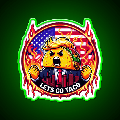 Lets Go Taco Led Neon Sign Mexican Food Sign Wall Decor Rgb Color - Shineneon