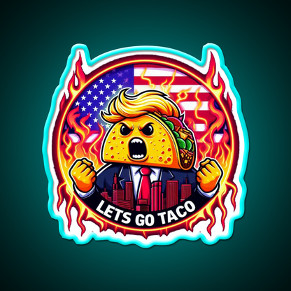 Lets Go Taco Led Neon Sign Mexican Food Sign Wall Decor Rgb Color - Shineneon