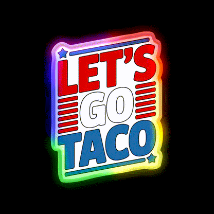 Lets Go Taco Led Neon Sign Mexican Food Sign Wall Light Kitchen Sign Rgb Color - LED neon sign close-up detail