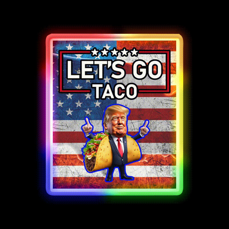 Lets Go Taco Led Neon Sign Mexican Food Sign Wall Sign Rgb Color - LED neon sign close-up detail