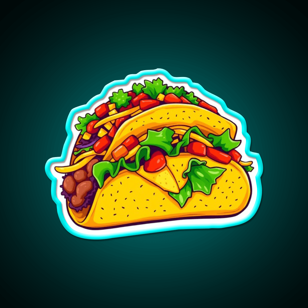 Lets Go Taco Led Neon Sign Mexican Food Sign Wall Sign Kitchen Sign Rgb Color - Shineneon