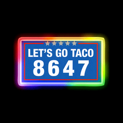 Lets Go Taco Retro Vintage Lets Go Taco Led Neon Sign Rgb Color - LED neon sign close-up detail