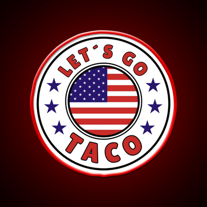 Lets Go Taco Round Style 1 Taco Led Neon Sign Rgb Color - Shineneon