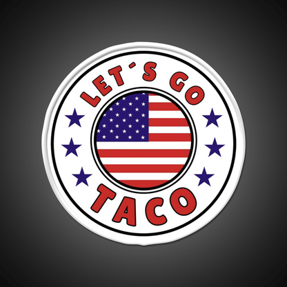 Lets Go Taco Round Style 1 Taco Led Neon Sign Rgb Color - Shineneon