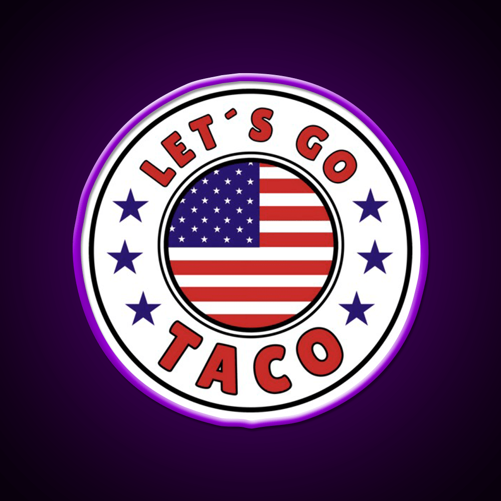 Lets Go Taco Round Style 1 Taco Led Neon Sign Rgb Color - Shineneon