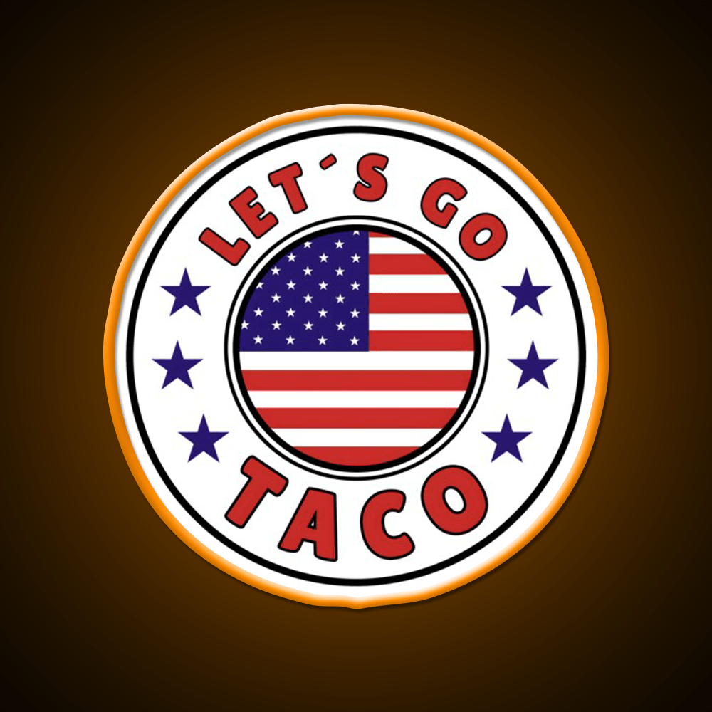 Lets Go Taco Round Style 1 Taco Led Neon Sign Rgb Color - Shineneon