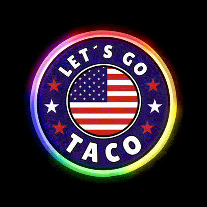 Lets Go Taco Round Style 2 Taco Led Neon Sign Rgb Color - LED neon sign close-up detail
