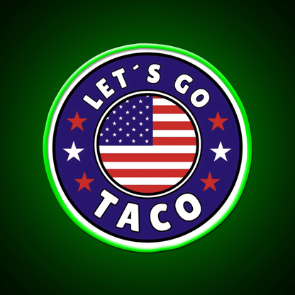 Lets Go Taco Round Style 2 Taco Led Neon Sign Rgb Color - Shineneon