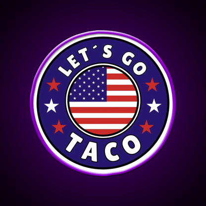 Lets Go Taco Round Style 2 Taco Led Neon Sign Rgb Color - Shineneon