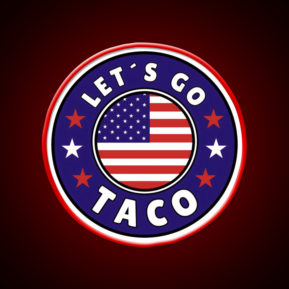Lets Go Taco Round Style 2 Taco Led Neon Sign Rgb Color - Shineneon