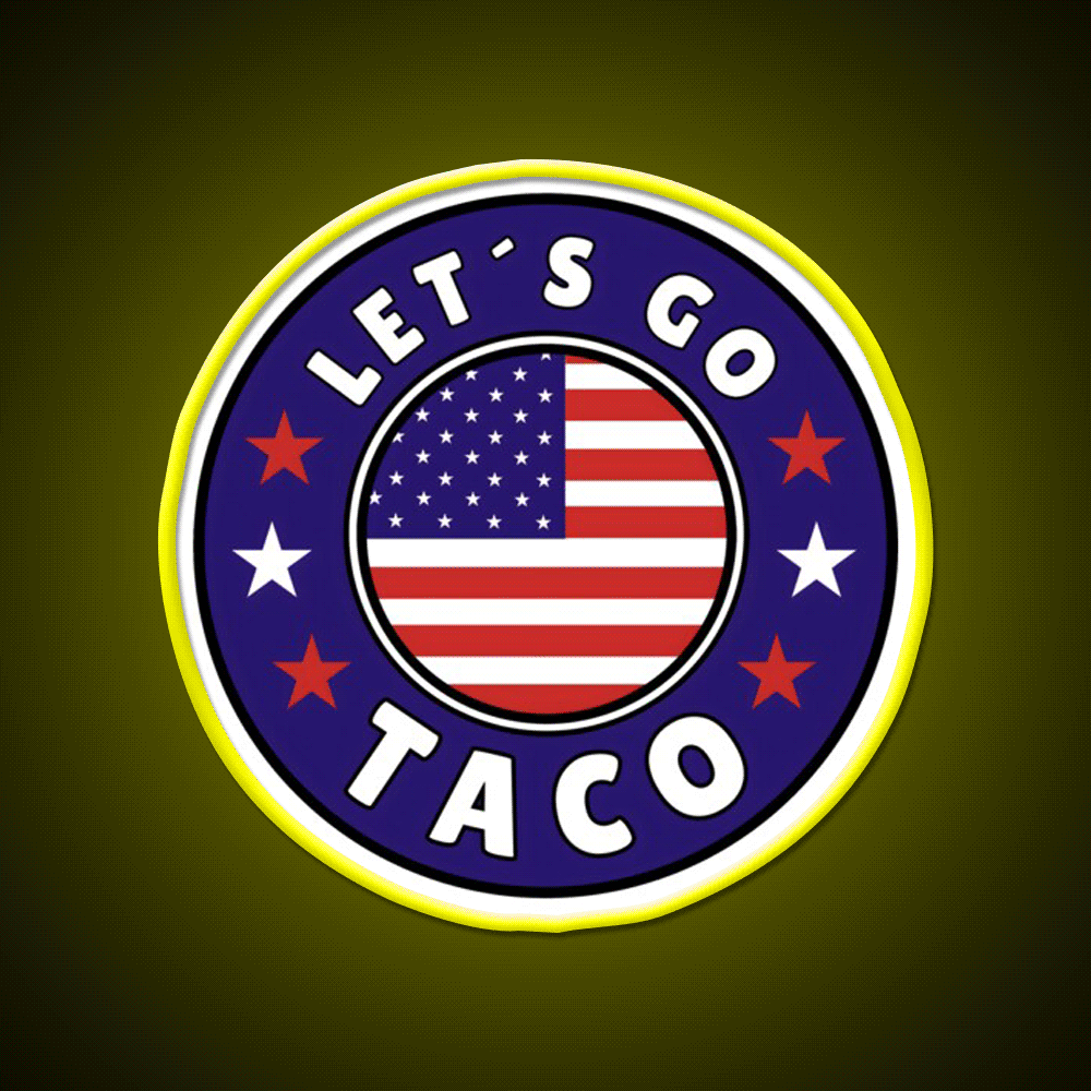 Lets Go Taco Style 6 Taco Led Neon Sign Mexican Food Sign Rgb Color - Custom LED neon sign front view