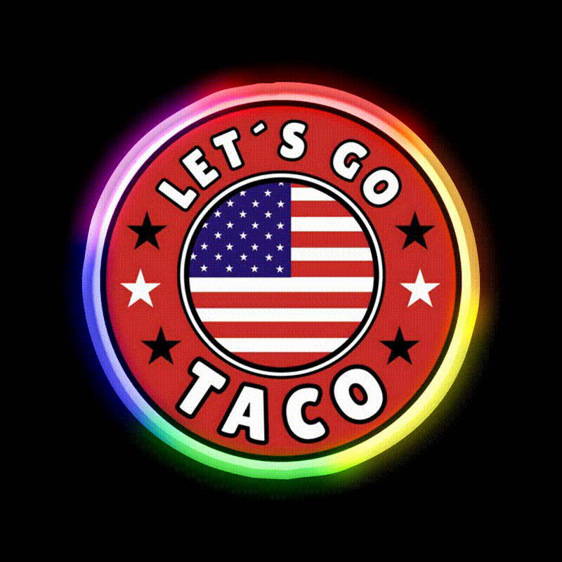 Lets Go Taco Style 8 Taco Led Neon Sign Mexican Food Sign Rgb Color - LED neon sign close-up detail