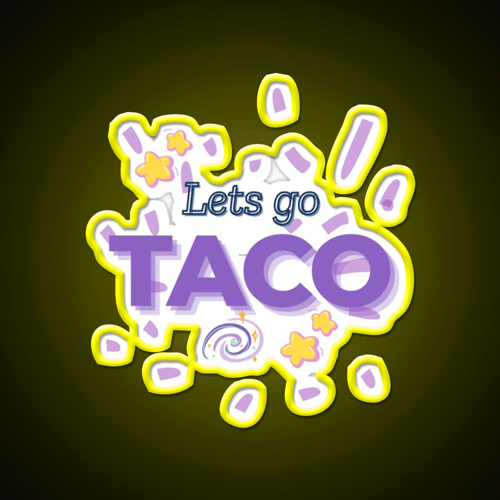 Lets Go Taco Vibes Taco Led Neon Sign Mexican Food Sign Rgb Color - Custom LED neon sign front view
