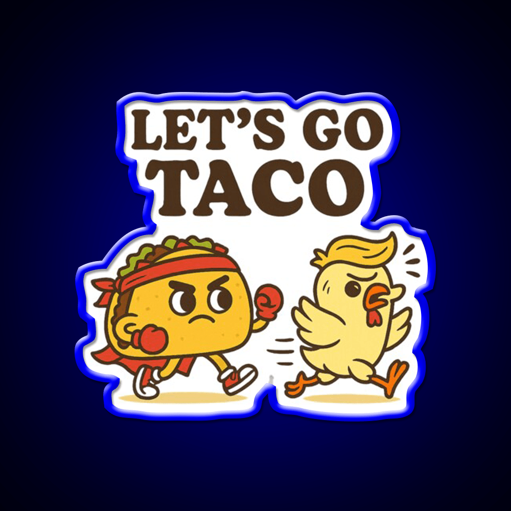 Lets Go Taco Vs Chicken Cartoon Taco Led Neon Sign Rgb Color - Shineneon