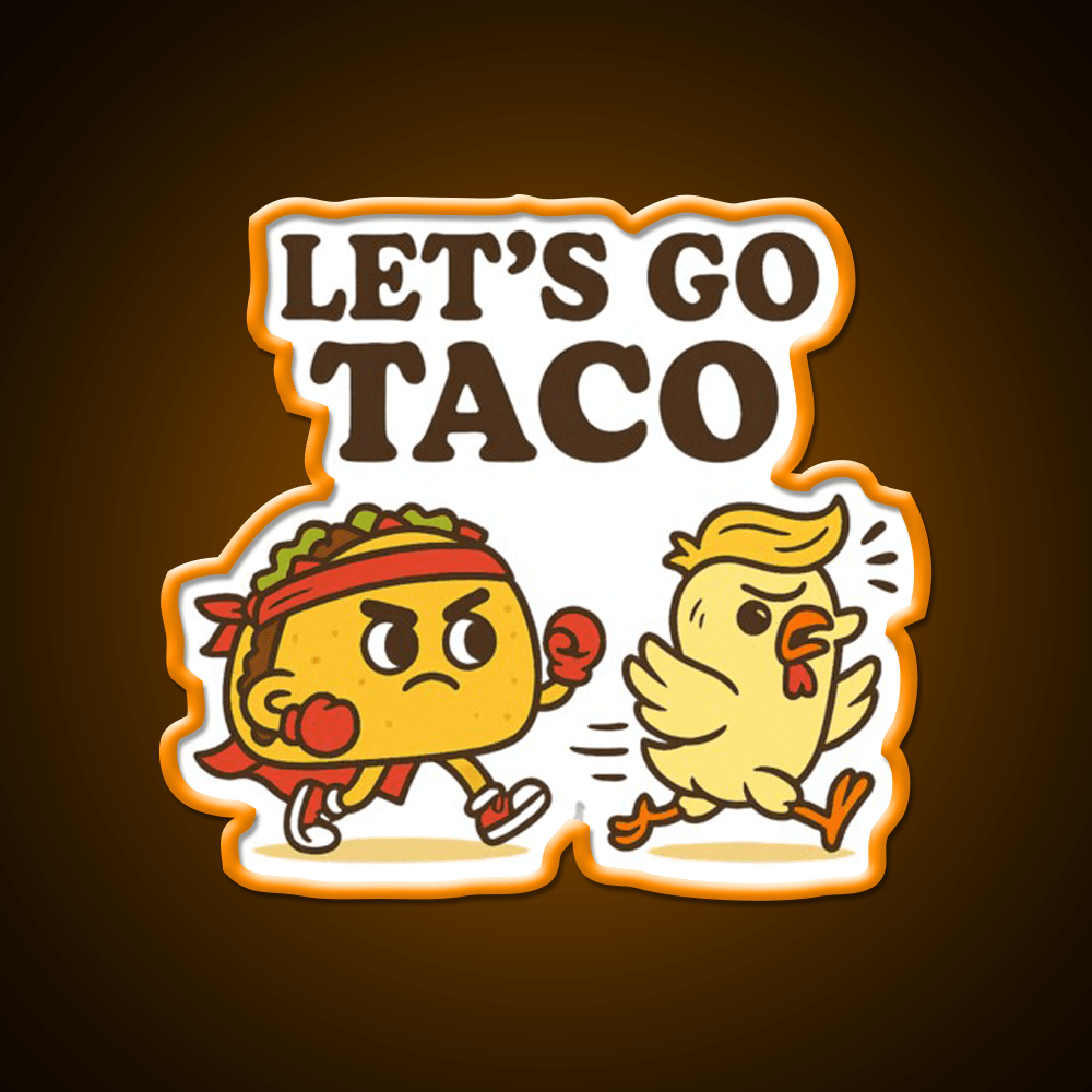Lets Go Taco Vs Chicken Cartoon Taco Led Neon Sign Rgb Color - Shineneon