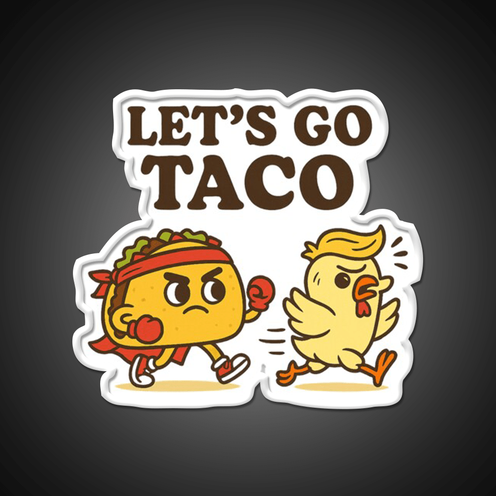 Lets Go Taco Vs Chicken Cartoon Taco Led Neon Sign Rgb Color - Shineneon