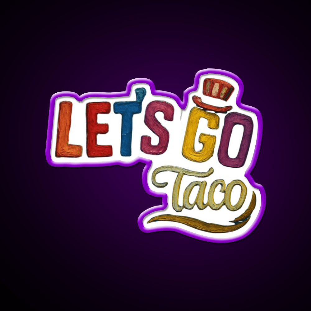 Lets Go Taco Water Color Taco Led Neon Sign Rgb Color - Shineneon