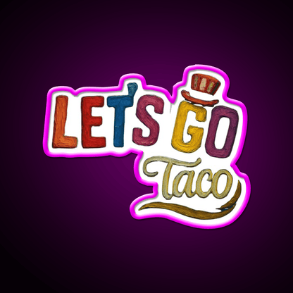 Lets Go Taco Water Color Taco Led Neon Sign Rgb Color - Shineneon