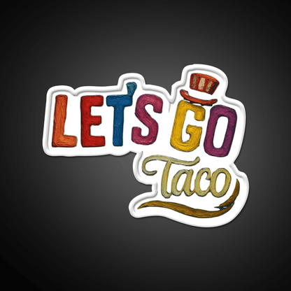 Lets Go Taco Water Color Taco Led Neon Sign Rgb Color - Shineneon