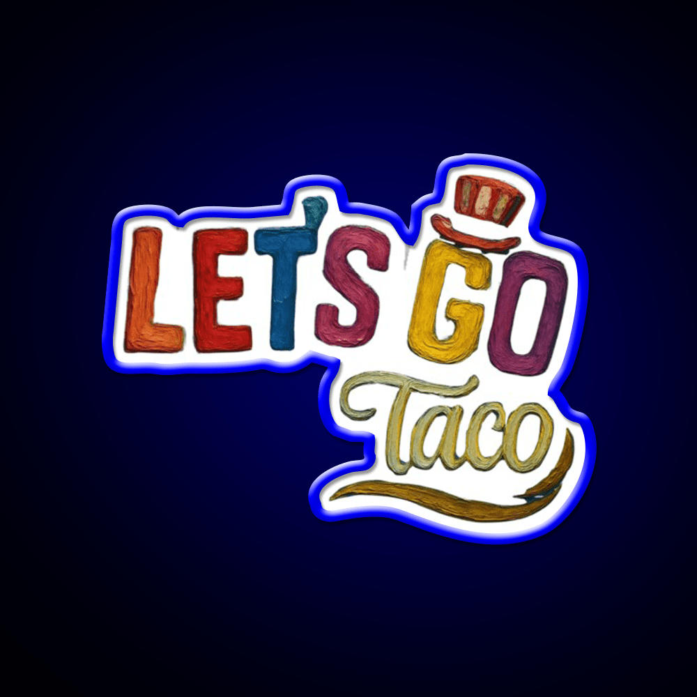 Lets Go Taco Water Color Taco Led Neon Sign Rgb Color - Shineneon