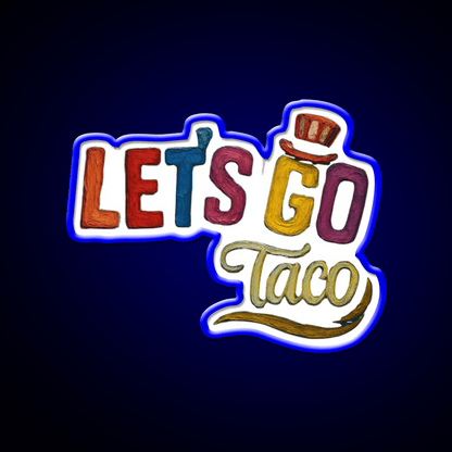 Lets Go Taco Water Color Taco Led Neon Sign Rgb Color - Shineneon