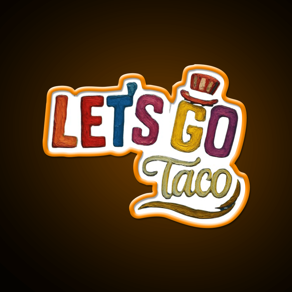 Lets Go Taco Water Color Taco Led Neon Sign Rgb Color - Shineneon