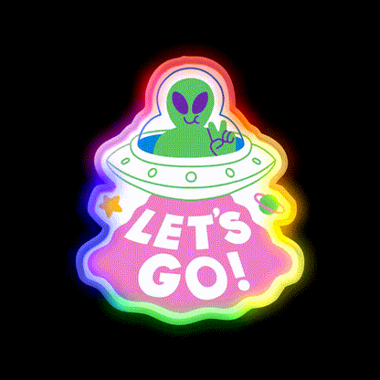 Lets Go Ufo Taco Led Neon Sign Mexican Food Sign Rgb Color - LED neon sign close-up detail