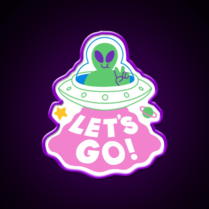 Lets Go Ufo Taco Led Neon Sign Mexican Food Sign Rgb Color - Shineneon